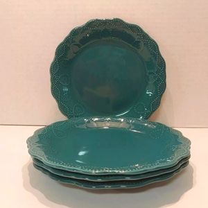 Pioneer Woman Teal Cowgirl Lace 8.5" Salad Plates
